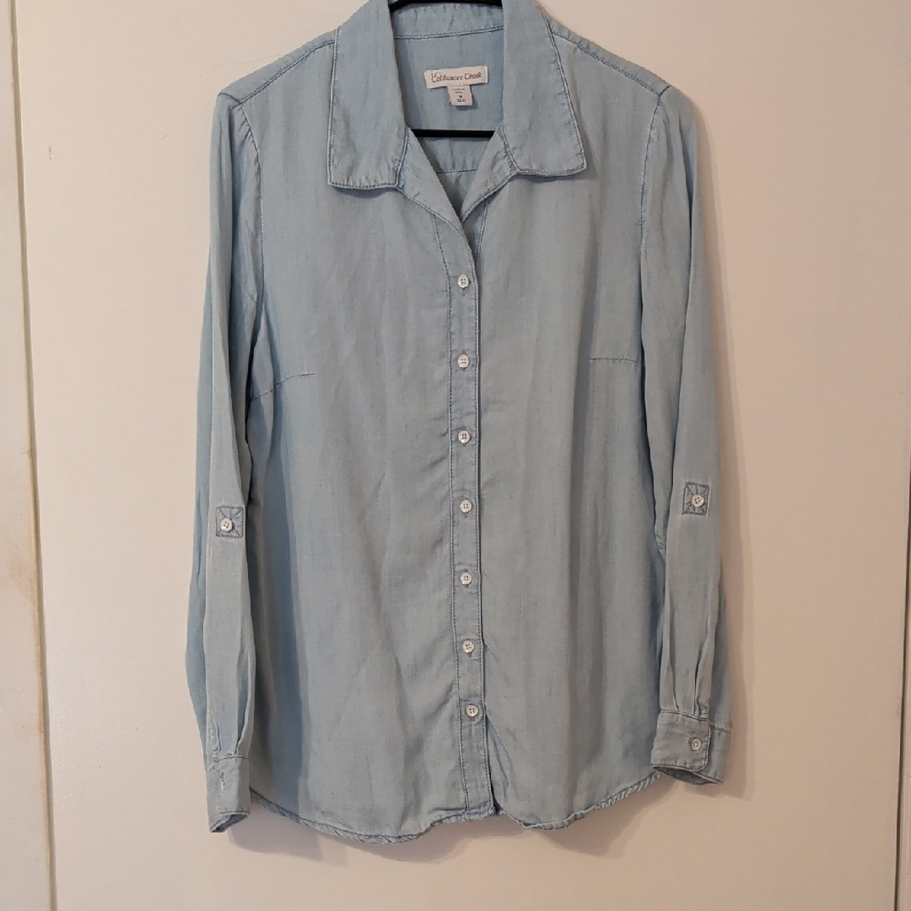 Coldwater Creek Women's Sky Blue Long Sleeve Shirt, Size 10-12